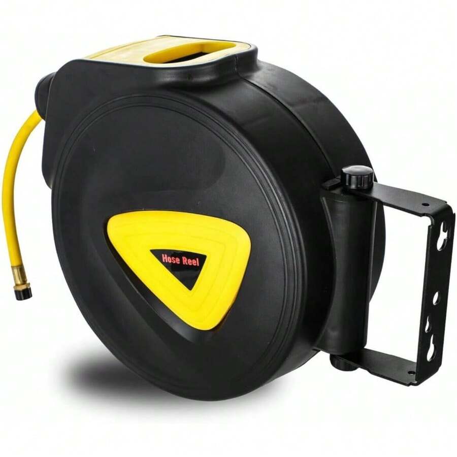 10m Retractable Air Hose Reel 33FT Automatic Rewinding Air Line Reel Commercial Compressor Tool For Indoor And Outdoor Use Includes Lead In Hose And Handle - 10M - View 1