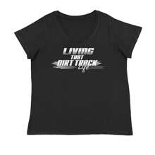 Living That Dirt Track Life Ladies V-Neck T-Shirt