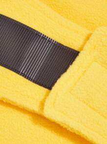 1pc Fashionable & Versatile Yellow Sherpa Hook And Loop Warm Jacket Vest For Medium-Large Dogs, Autumn/Winter - Yellow - View 7