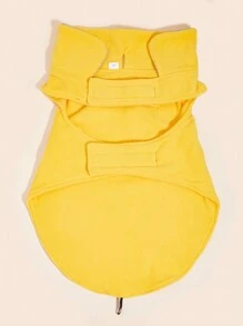 1pc Fashionable & Versatile Yellow Sherpa Hook And Loop Warm Jacket Vest For Medium-Large Dogs, Autumn/Winter - Yellow - View 8