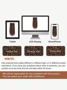 夹式接发，6 件接发长款美人鱼波浪波浪合成夹式假发，适合女性，24 英寸，浅棕色 - 亞麻棕 - 查看 7