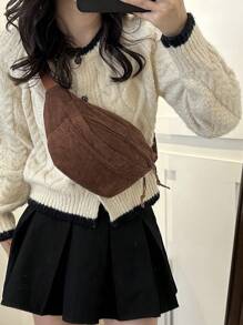 Bolsa de peito casual com bolso lateral e zíper de cor sólida da moda, adequada para compras, carteiras, compras, mulheres jovens, estudantes universitários, recém-chegados, trabalhadores de colarinho branco. Eles são muito adequados para escritórios, universidades, trabalho, negócios, deslocamento, atividades ao ar livre, viagens e passeios