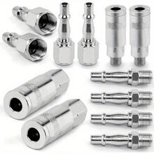 12PCS Air Line Connectors 1/4" BSP Air Line Hose Compressor Fitting Male And Female Thread Quick Release For Compressor Tools - Variant1 - View 1
