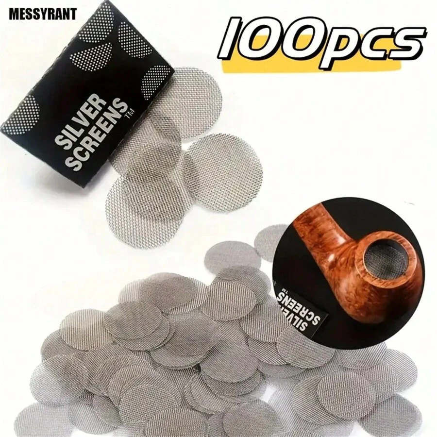 20/50/100 buc 20mm/0,78" 100 buc tutun accesoriu fumat tifon plasă metalică filtre plasă tutun fumat țeavă metalică ecran filtru percolator leach net - Argint - Vizualizare 1