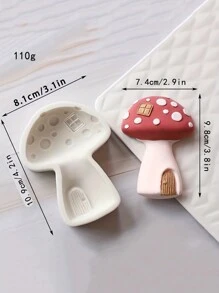 Bộ khuôn nướng bánh silicon chủ đề thiên nhiên: Nấm, Cabin nhỏ, Dụng cụ tạo hình fondant để trang trí bánh - Màu be - Xem 6