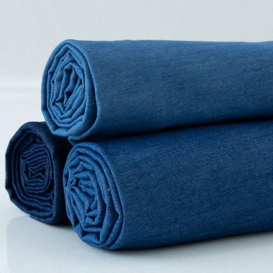 一米弹力牛仔布（纬向略有弹性），DIY 缝纫面料，适合手工制作、工艺和预洗牛仔布材料。柔软亲肤，预切 39 英寸 * 57 英寸。面料以米为单位测量。适用于牛仔裤、夹克、连衣裙、裙子、短裤、夏装、修补和帽子等 - 100cm*145cm - 查看 1