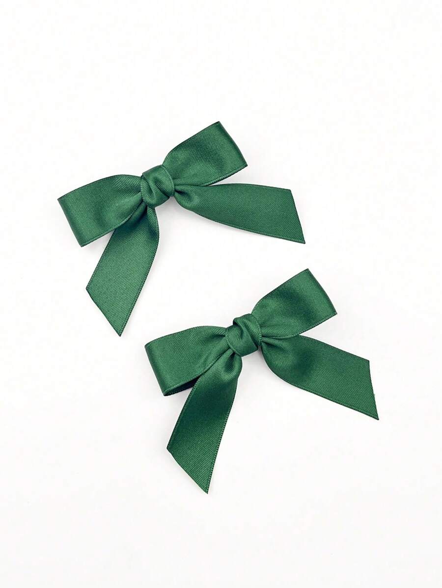 2 piezas Pinzas para el cabello con moño de color verde oscuro para mujeres, Día de San Valentín, Pinzas para el cabello, Accesorios para el cabello, Accesorios para la cabeza, Accesorios para el cabello para mujeres, Pasadores para el cabello, Verano, Vacaciones, Viaje, Festival, Cumpleaños - Verde Oscuro - Ver 1