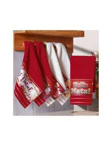 Kit 3 Jacquard Christmas Hand Towels 30x45cm - Đỏ - Xem 15