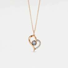 Collar personalizado con colgante de corazón de acero inoxidable con proyección de burbuja de foto, dentro lleva foto personalizada, regalo de - juramento - Ver 10