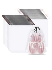 5 个透明抽绳鞋袋，15.7 X 11.8 英寸防水旅行鞋子收纳袋，男女皆宜 - 彩色 - 查看 1