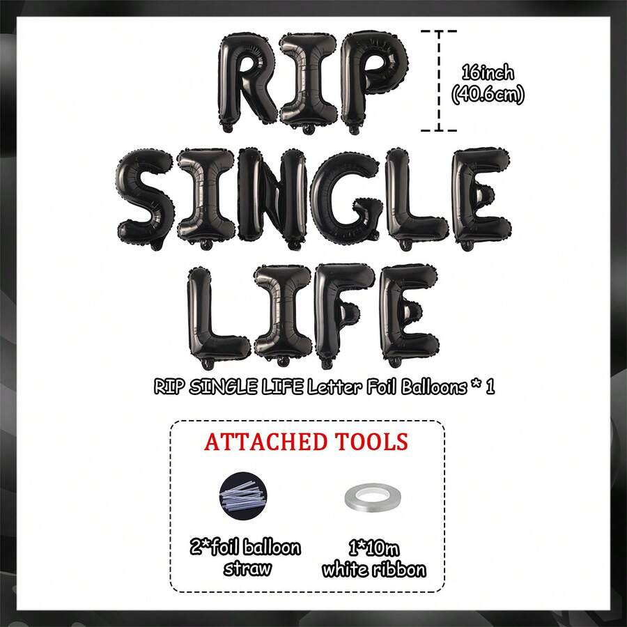 13Pcs Gothic Themes Bachelorette Party Decoration, Black SINGLR LIFE