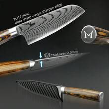 1pc 7-Inch Stainless Steel Vegetable Cleaver With Wooden Handle - Brown - View 7