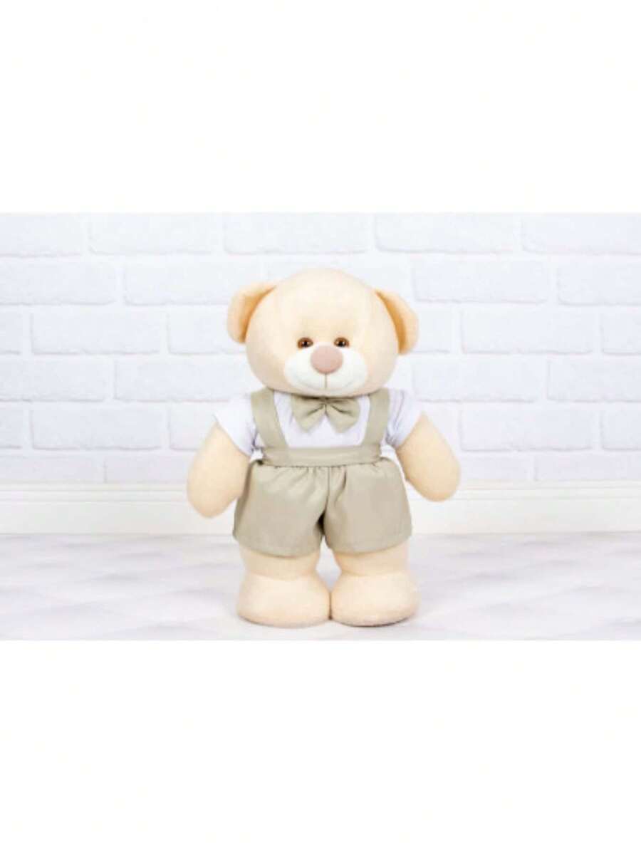 Teddy Bear Shorts With Suspender For Baby's Room 25 Cm Fixed Standing - Ideal For Niche And Decorations - 卡其色 - 查看 1