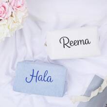 刺绣化妆包，定制灯芯绒化妆袋，卫生巾收纳袋，旅行化妆包，个性化收纳袋，送她的礼物，刺绣灯芯绒收纳袋，定制灯芯绒化妆包，灯芯绒化妆袋，灯芯绒化妆包，少女时代，优质 - 彩色 - 查看 2