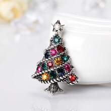 1PC   Christmas Tree Brooch Holiday Jewelry Brooches Pin For Christmas Gift - Multicolor - View 6