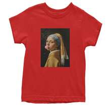 Girl With A Pearl Earring Bubble Gum Contemporary Art Youth T-Shirt - 黃色 - 查看 8