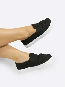 Women's Slip On Sneakers With Bow Detail - màu đen - Xem 2