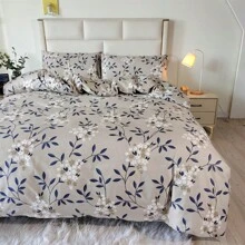 3 件套涤纶哑光印花羽绒被套，3 件套 [羽绒被套 + 2 个枕套。羽绒被和枕套无衬垫] - 小葉花枝 - 查看 3