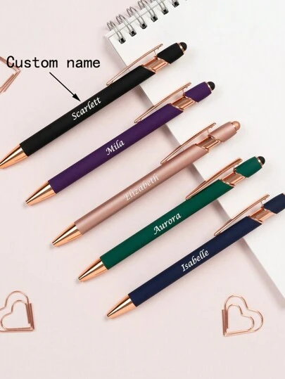 1pc Customizable Printing Logo Metal Twist Ballpoint Pen, Aluminum Barrel, Stylus Pen With Capacitive Touch Function Back To School Reusable,Multi-Functional Colorful,Contracted,Modern Hot Pink,Green Custom,Personalized,Unique,Customized Personalized Wedding Gifts,Personalized Pens With Name,Custom Pens Personalized,Personalized Gifts For Women/Men Ideal Gifts For Her Her,Boyfriend,Girlfriend,Family,Friends,Students,Workers,Clients For Father's Day,For Anniversaries,For Graduation,For Weddings,For Business/Work/Office,Multi-Functional,Ornamental,Reusable,Modern,Colorful,Cute,Vintage,Cartoon,Kawaii,Custom,Personalized,Unique,Customized,Workers,Clients,Students,For Business/Work/Office,For School,Customized Ballpoint Pens,Back-To-School Season,Vacay Vibes,Junior High School Students, Middle School Students, High School Senior High School Students, College Students, University Students, Freshman, Sophomore,New Job, Office Supplies