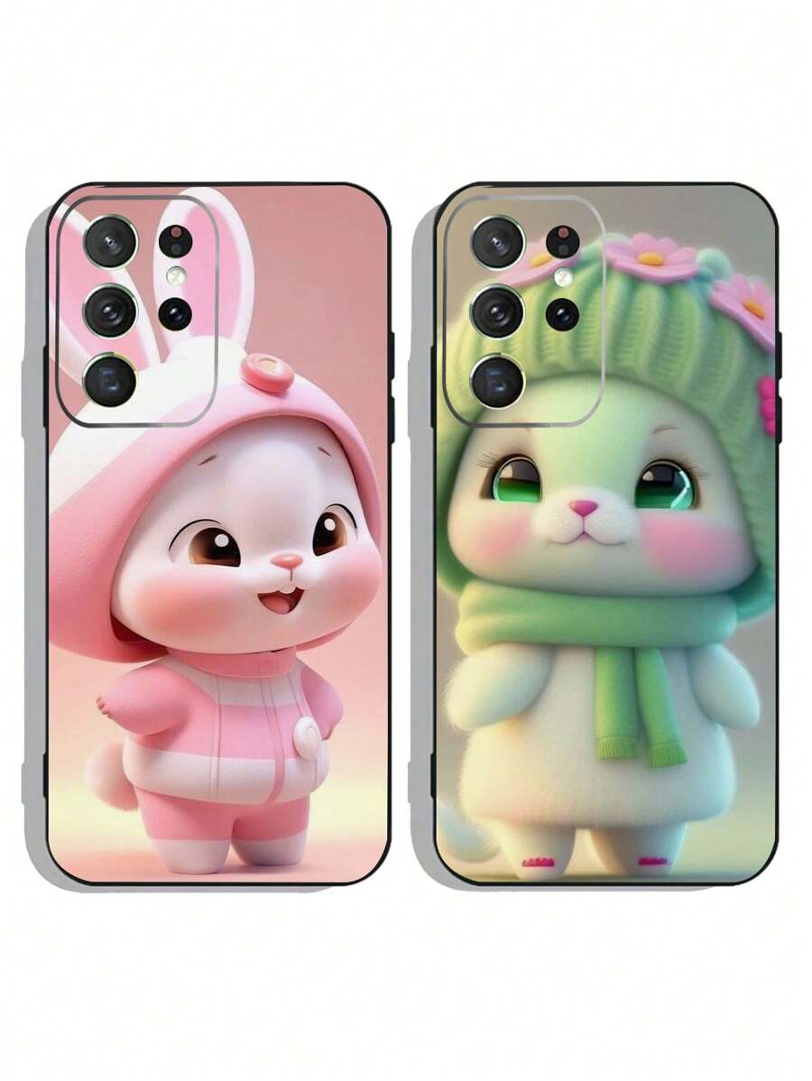 2 件/套兔子涂漆黑色防震手机壳兼容 iPhone 14 Pro Max、iPhone 13、iPhone 11、iPhone XR、iPhone 7/8、三星 Galaxy S24、A03s、A03 Core、A04、A12、A13、A14、A21s、A22、A23、A24、A32、A33、A34、A51、A52、A53、A54、A71、A72、A73、S20 FE、S21、S22+、Redmi 9、Redmi 9A、Redmi 10A、Redmi 10C、Redmi Note 9、Redmi Note 10、Redmi Note 11、Redmi Note 12、Redmi 12、Redmi 12C - 彩色 - 查看 1