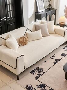 1 vỏ đệm ghế sofa nhung mềm mại, kích thước ghế 1234, chống thú cưng, phong cách hiện đại, vỏ ghế sofa & lưng ghế, dùng được cho mọi mùa - Màu be - Xem 10