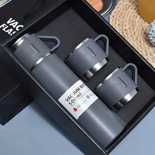 500ml 不锈钢双层旅行杯带 2 个盖子，高端商务茶杯套装带便携包，保持饮料热/冷，防漏，适合男士和女士，商务、旅行、生日、圣诞礼物 - 彩色 - 查看 6