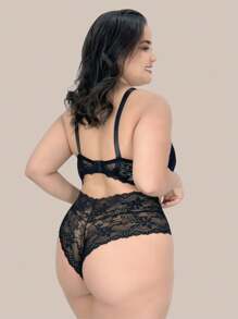Plus Size Sexy Lingerie - 黑色 - 查看 2