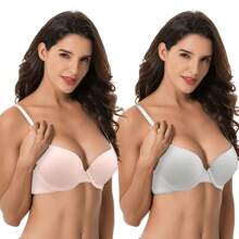 Women's Light Lift Add 1 Cup Push Up Underwire Convertible Tshirt Bra