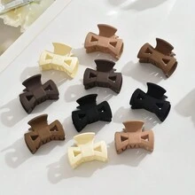 5/10pcs4cm中号蝴蝶结领结纯色奶咖色简约夏季半发夹饰品发卡 - 彩色 - 查看 6