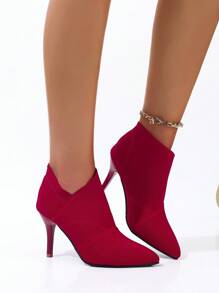 Bottes à talon haut à taille élastique et à bout pointu, style mode européen et américain, bottes de soirée classiques, chaussures d'automne
