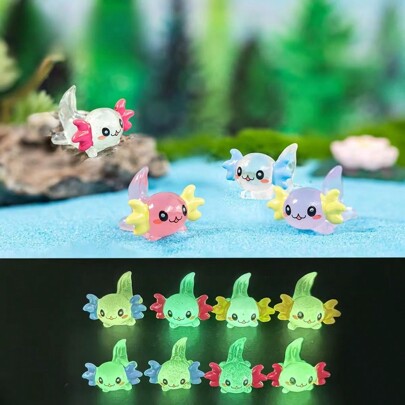 Glow In The Dark 6-Angle Dragon Small Ornaments, Resin Small Pendant, Jurassic Mini Animal Trinagular Dragon Dinosaur Model, Ornaments For Teenagers &