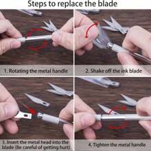 6/12 Stücke Präzisions Handwerks Messer Set - Hochpräzise Universalmesser Set mit extrem scharfen Klingen für Schnitzereien, Architektur Modellbau, Scrapbooking, DIY Kunstwerke und mehr - umfassendes Werkzeug für kunstschaffende Einzelpersonen und Profis (6mm Aluminiumlegierung Griff mit 11# 1# 3# 4# Klingen)