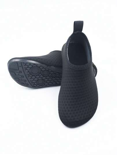 1 Paio di scarpe da acqua estive per bambini, scarpe da yoga per esterni, scarpe antiscivolo e traspiranti da spiaggia, scarpe da allenamento per ragazze, con motivo a cartone animato, punta rotonda, in tessuto, calzini acquatici sportivi per esterni