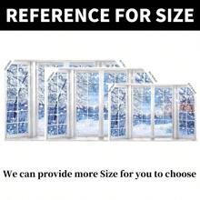 1 Stück Winterfenster Hintergrund, Schneewunderland Schneewald Fotografie Hintergrund Dekorationsbanner 210 x 150 cm / 150 x 100 cm / 100 x 75 cm Winterlandschaft Hintergrund Weihnachtsfeier Dekoration, Winterparty Dekoration, Weihnachten