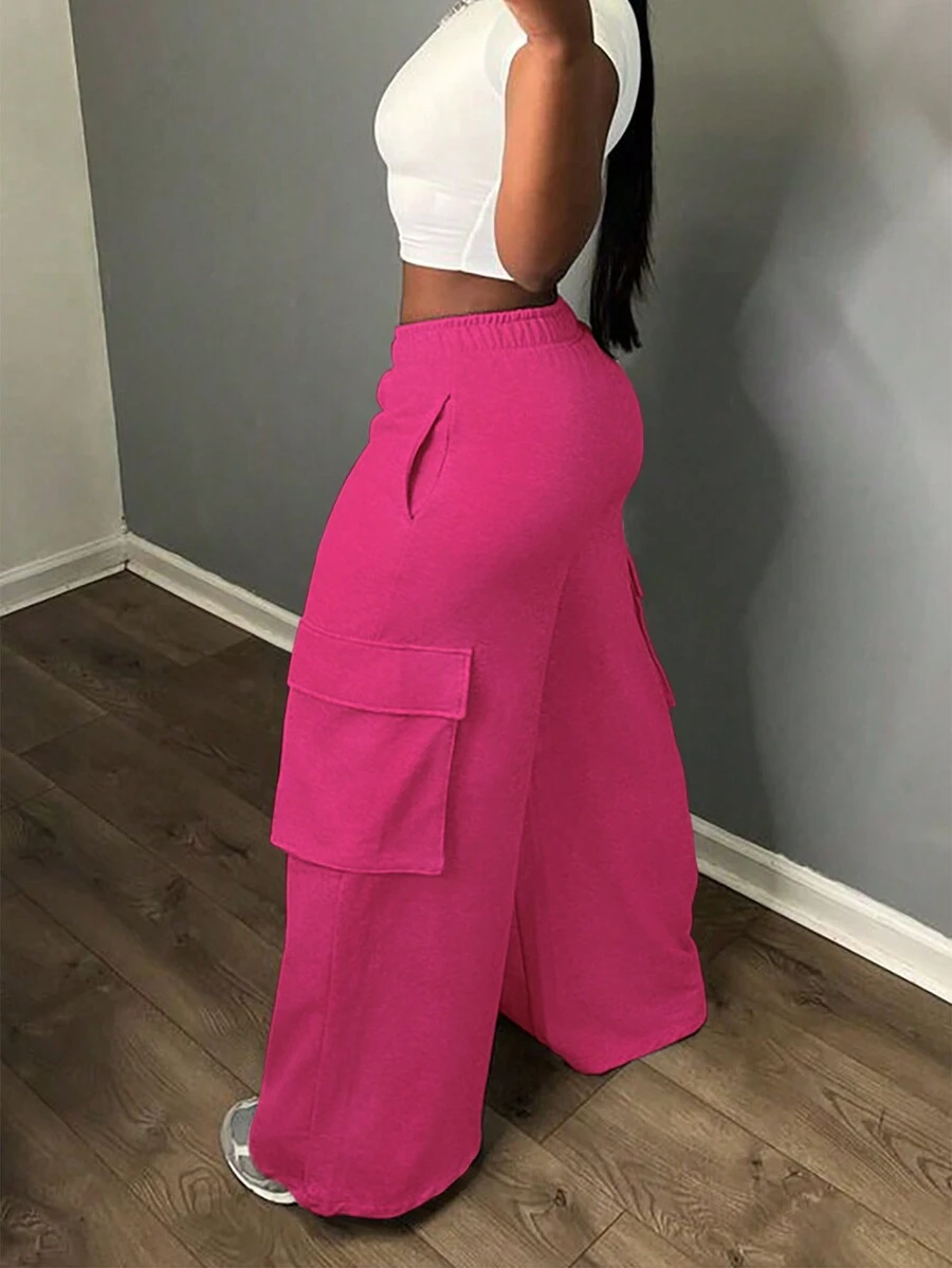 Quần nỉ thể thao rộng rãi, thoải mái, đa năng cho việc đi lại hàng ngày, ngoài trời, thể thao, mùa tốt nghiệp, trở lại trường, mọi mùa - Màu Hồng Tươi - Xem 1