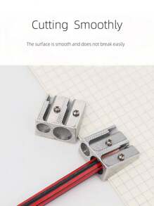 Metal Durable Pencil Sharpener For Triangular Thick Pencils And Normal Pencils, Double Hole Zinc Alloy