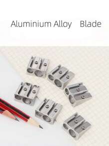 Metal Durable Pencil Sharpener For Triangular Thick Pencils And Normal Pencils, Double Hole Zinc Alloy