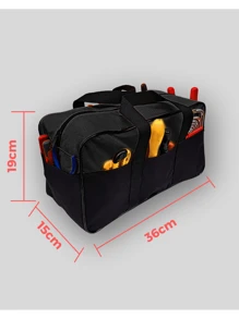 Canvas Tool Bag Suitcase For Electrician Tools 8 Compartments - 黑色 - 查看 5