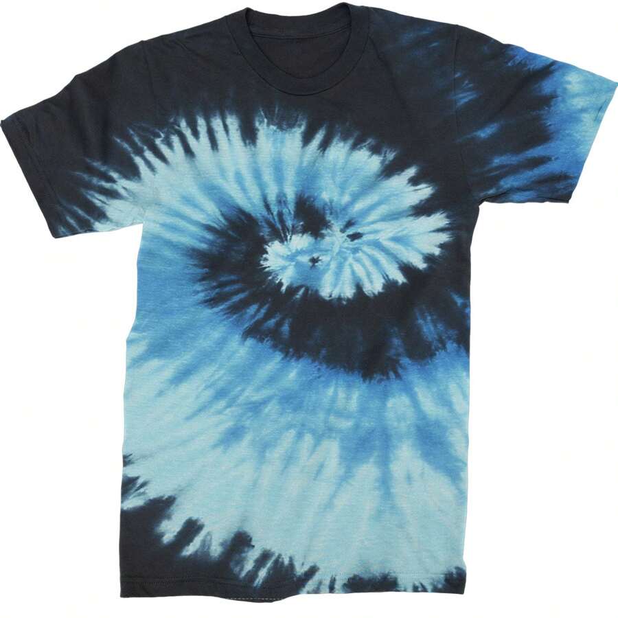 Basics - Pure & Simple Blank Apparel Mens T-Shirt - 紮染藍色海洋 - 查看 1