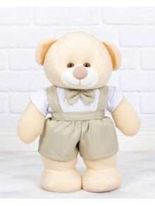 Teddy Bear Shorts With Suspender For Baby's Room 25 Cm Fixed Standing - Ideal For Niche And Decorations - 卡其色 - 查看 2