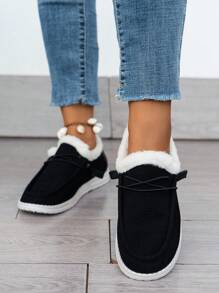 Neue Schneeboot mit dicker Sohle, wasserdicht, mit Plüschfutter, Retro-Stil, passen zu Korsett, rutschfest, geruchshemmend, Einknopf, geeignet für Frühling, Herbst und Winter