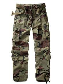 TRGPSG Men's Relaxed Fit Cargo Pants With Pockets, Outdoor Camo Cotton Work Pants For Men(No Belt) - C29 Camo - Xem 1