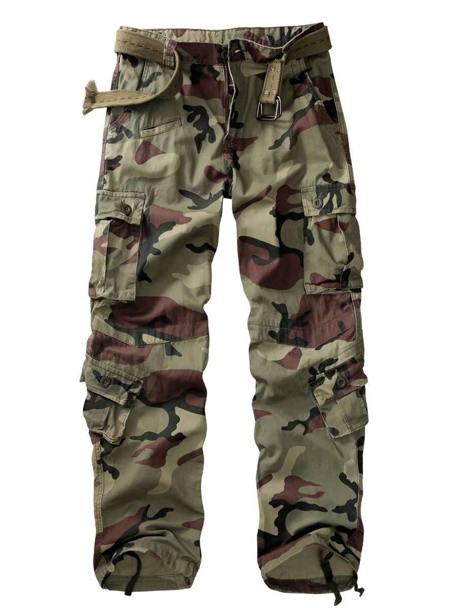 TRGPSG Men's Relaxed Fit Cargo Pants With Pockets, Outdoor Camo Cotton Work Pants For Men(No Belt) - C29 Camo - Xem 1