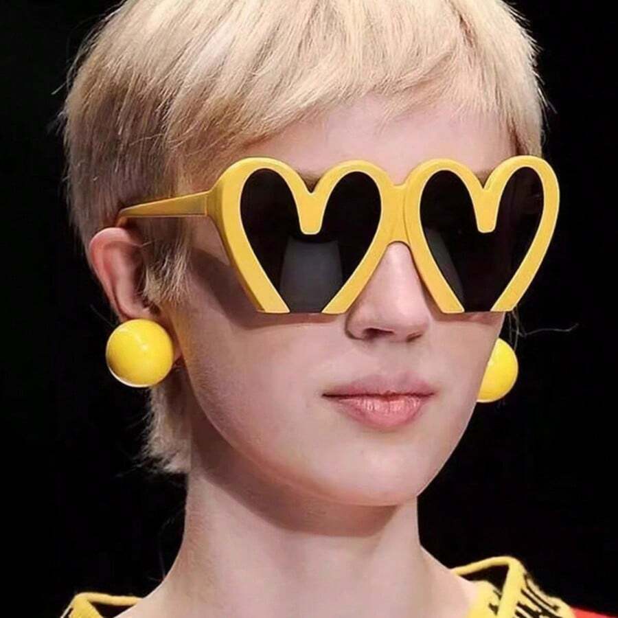 LENTES DE MODAGafas de moda para mujer, color café, marrón, populares - Amarillo - Ver 1