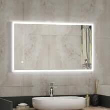 100x60 Badspiegel mit LED Beleuchtung Wandspiegel Badezimmerspiegel Lichtspiegel