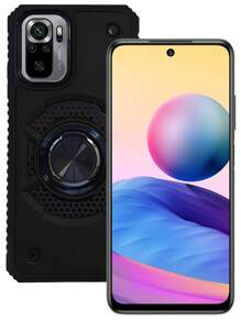 FUNDA USO RUDO CLIP O CON ANILLO PARA ZTE BLADE A71 - Blanco y Negro - Ver 1