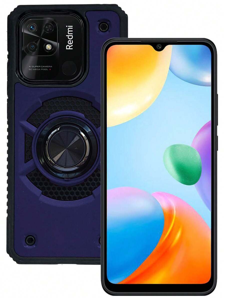 FUNDA USO RUDO CON CLIP O ANILLO PARA REDMI POCO C40 - Azul - Ver 1