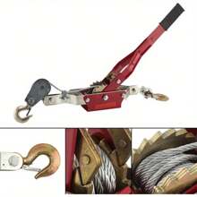 4 Tons Hand Winch Double Hook Manual Wire Rope Winch Wire Rope Ratchet Marine Puller Tool For Caravan Boat Vessels Ships Trailer For Heavy Handling - Red - View 7