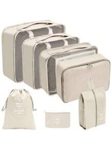 Waterproof Travel Luggage Suitcase Organizer Kit With 7 Toiletry Bags - màu đen - Xem 7
