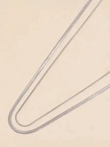 1 Bộ vòng cổ choker dạng xích rắn dẹt ngắn thanh lịch, tối giản, hợp thời trang, có tác dụng kéo dài xương đòn, bền và không gây dị ứng, hoàn hảo để đeo hàng ngày - chuỗi đôi - Xem 8